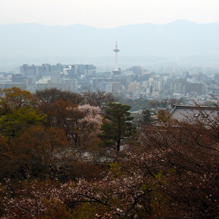 A view of Kyoto city from Kiyomizu temple.