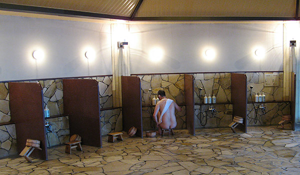 Onsen shower area