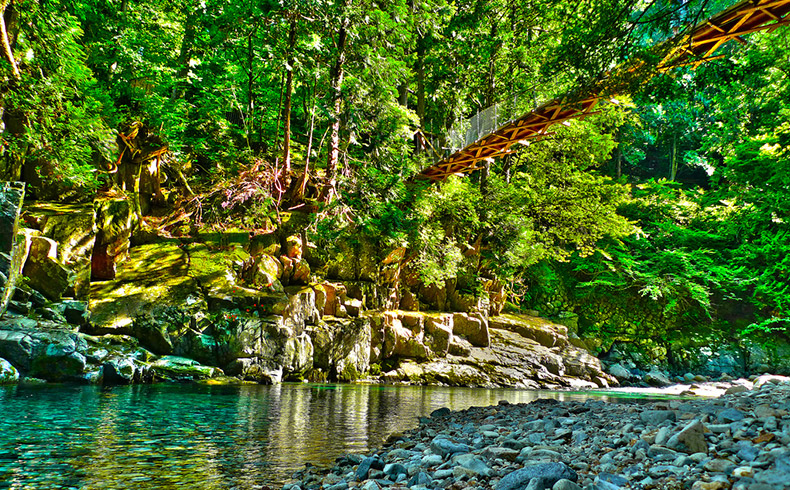 HDR Photo of the river at Atera Gorge in Nagano Prefecture, Japan