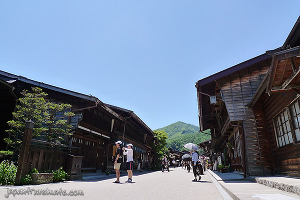 Narai-juku's Edo-period main street in summer, Edo-period main street of Narai-juku, Shiojiri-city, Nagano Prefecture, Japan