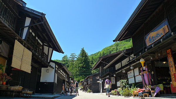 Historic Narai-juku shops along the Nakasendo in Nagano Prefecture, Japan