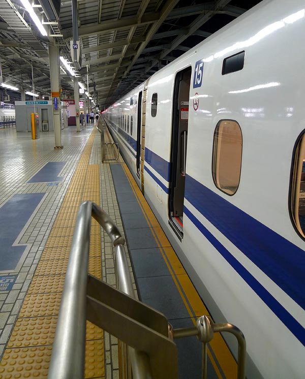 Shinkansen waiting at the platform