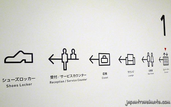 Cool signs inside 9hours capsule hotel