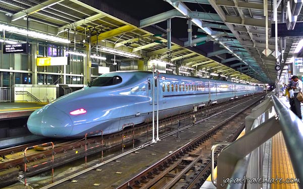 Bullet train (shinkansen) at Shin-Osaka station