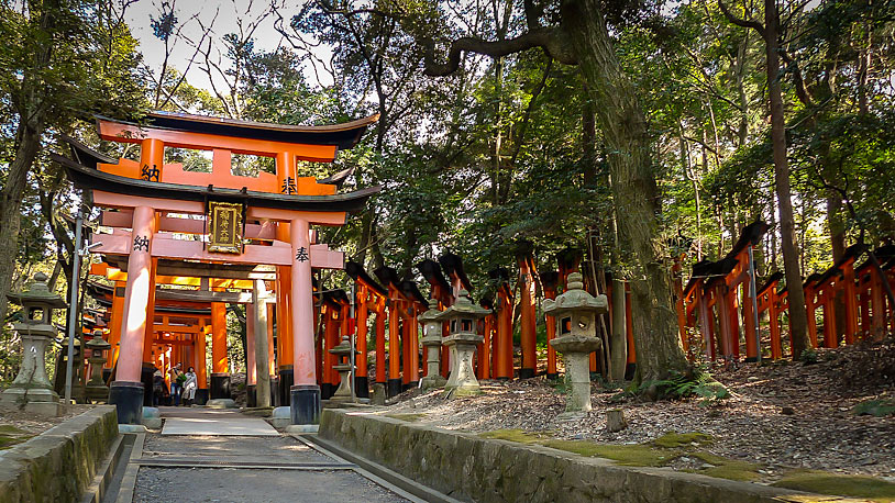 Beginning of one of Fushimi Inari Shrine's mountain paths
