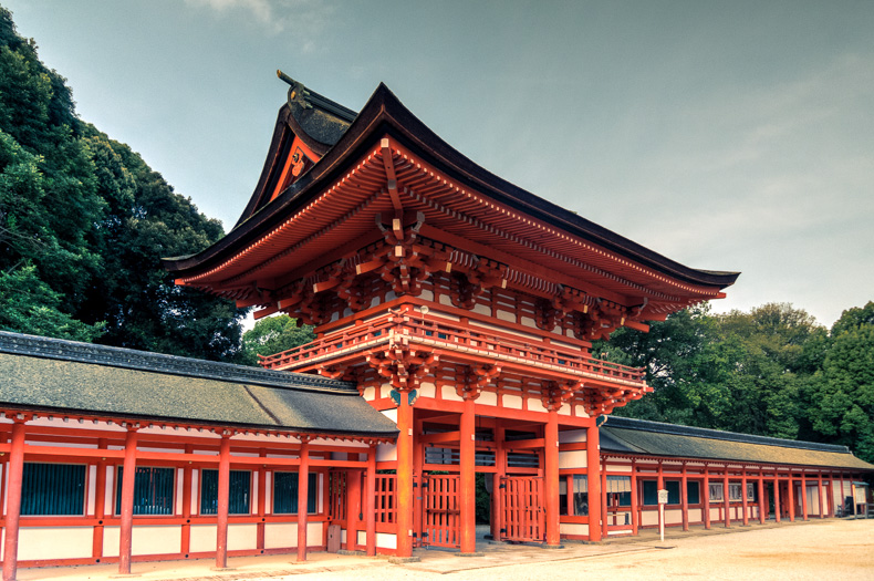 Shimogamo-jinja's roumon (main gate) in Kyoto [HDR]