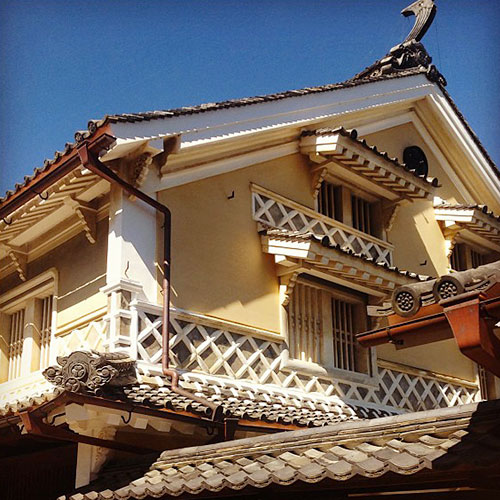 Roof of a historic house in Machinami, Ehime, Shikoku