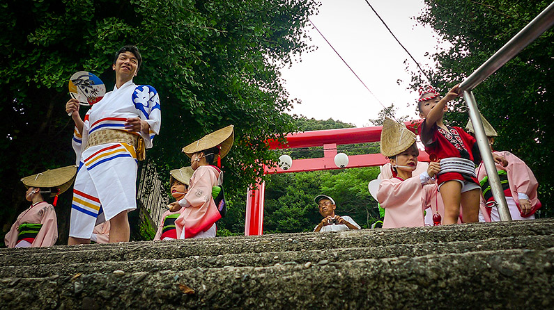 Dancers preparing at Awa Odori, Tokushima, Shikoku