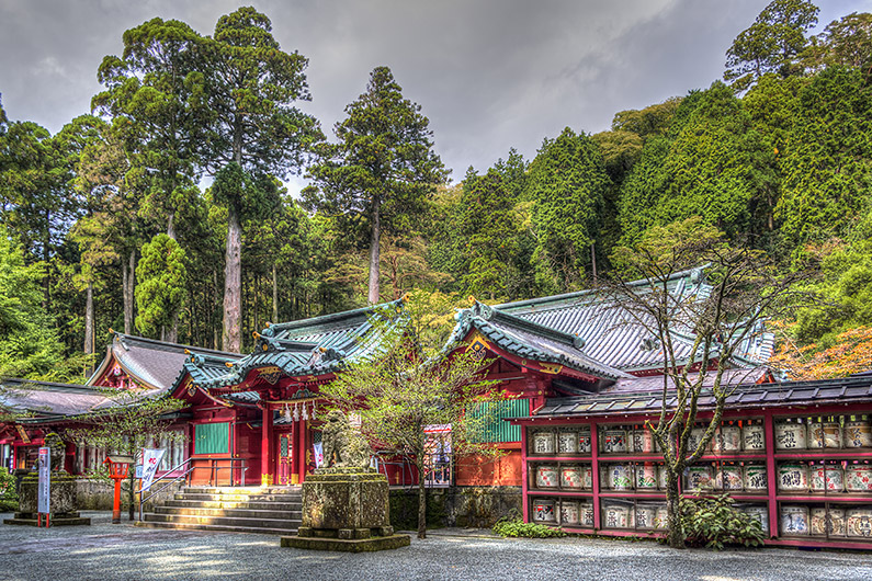 Outer walls of Hakone Shrine's Main Hall (HDR Photo)
