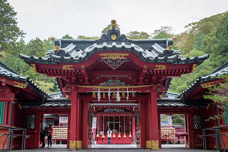 Entrance to the main hall of Hakone Shrine (HDR Photo)