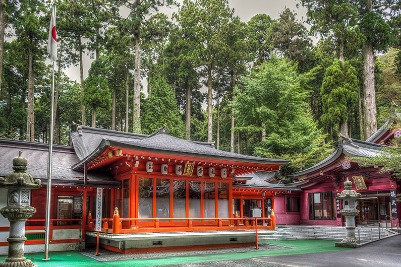 Hakone Shrine Office, to the west of Hakone-jinja's main hall (HDR Photo)