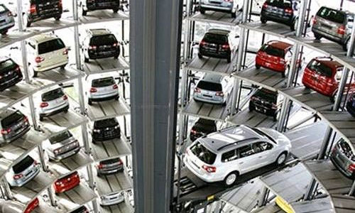 Inside Automated Rotary Parking