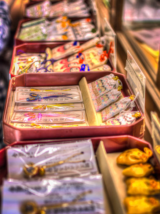 Omamori (blessed lucky charms) at Tenryu-ji in Kyoto