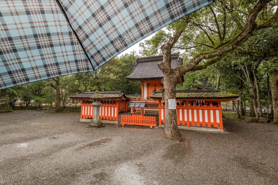 Kuroo-jinja at Usa-jingu in the rain, Oita Prefecture, Japan