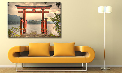 Japan photo canvas print: Hakone Shrine Torii of Peace