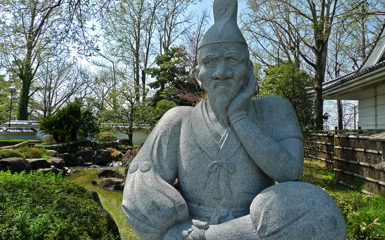 Statue in the gardens of Okazaki Castle, Aichi, Japan