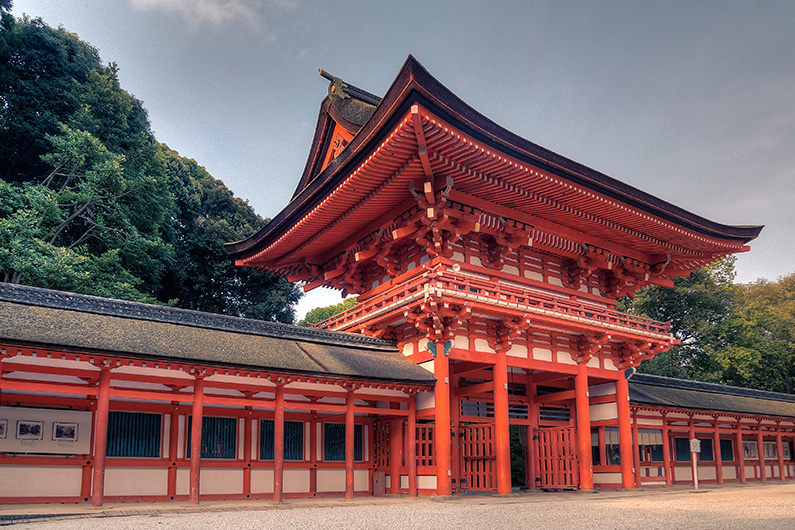 Shimogamo Shrine in Kyoto: Tower Gate (HDR Photo)